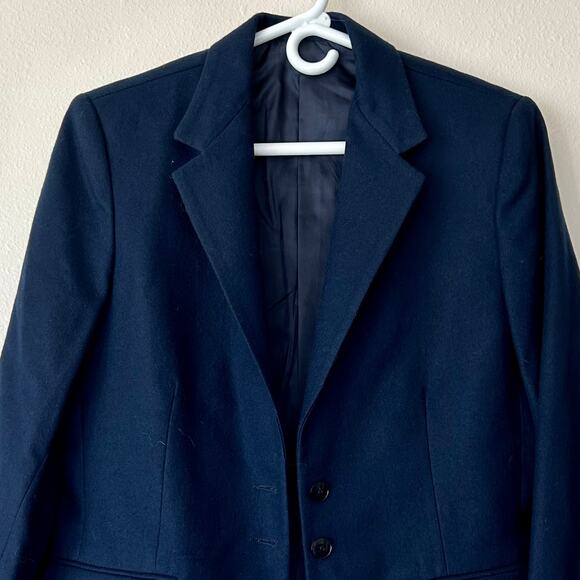 New Vintage Arenzano Wool single breasted 70s 80s navy old money blazer preppy M - Picture 2 of 12